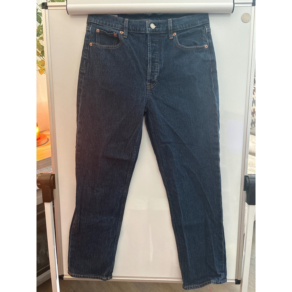 Gap Cheeky Straight High Rise Jeans Womens 29 8R Dark Wash‎ Denim Button Fly